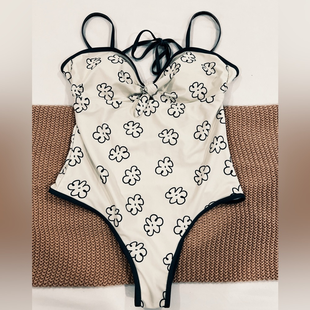 SHEIN one piece tie front bathing suit